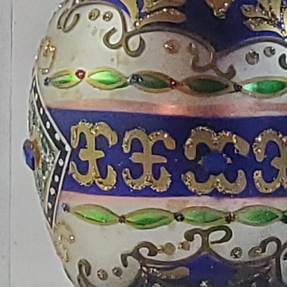 DESIGNERS STUDIO Vintage Hand Crafted Glass Faberge Ornament Christmas Decoratio - Picture 4 of 4